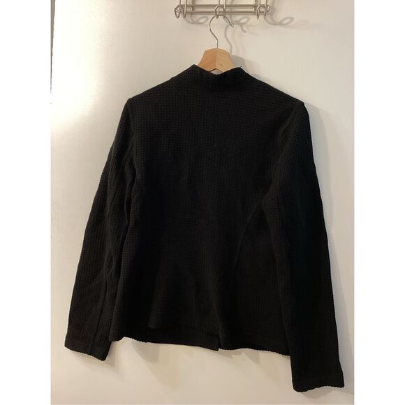 Eileen Fisher Black Textured Button Front Jacket Women’s cardigan blazer Minimal - Picture 10 of 13